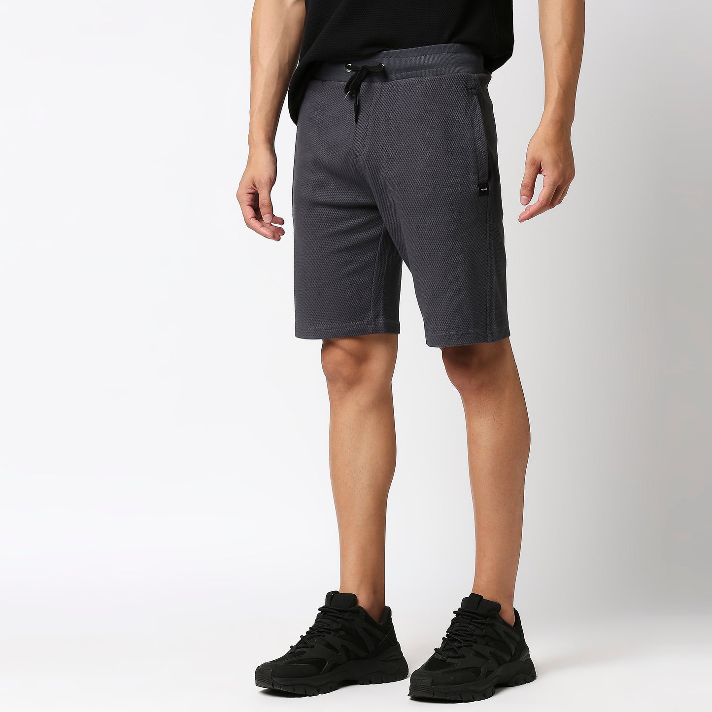 Fostino Dark Grey Popcorn Short - Fostino Shorts