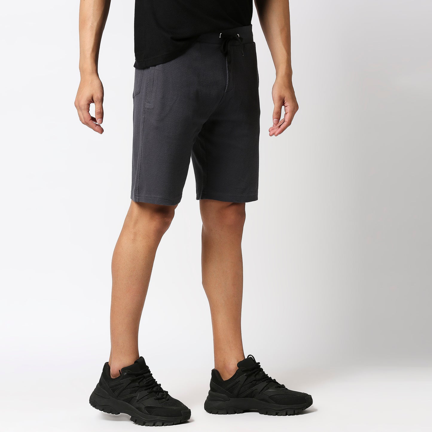 Fostino Dark Grey Popcorn Short - Fostino Shorts