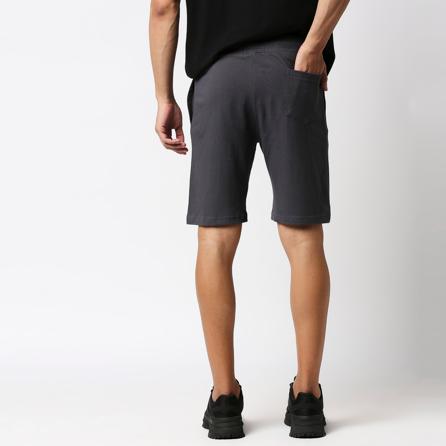 Fostino Dark Grey Popcorn Short - Fostino Shorts