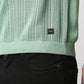 Fostino Green Knitted Crew Neck T-shirt with structure - Fostino - T-Shirts