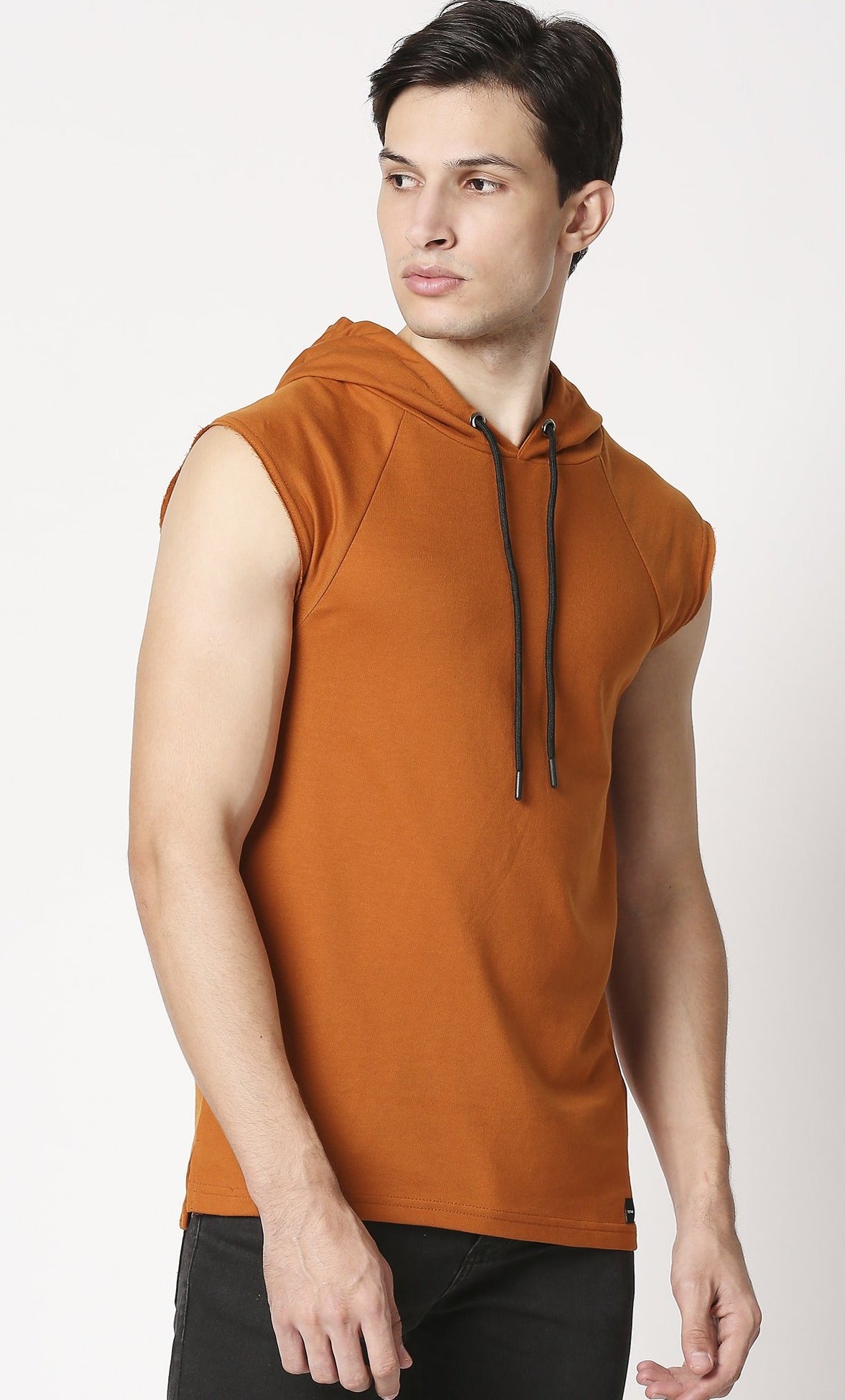Fostino Rust Sleeveless Hood - Fostino - Hoodies