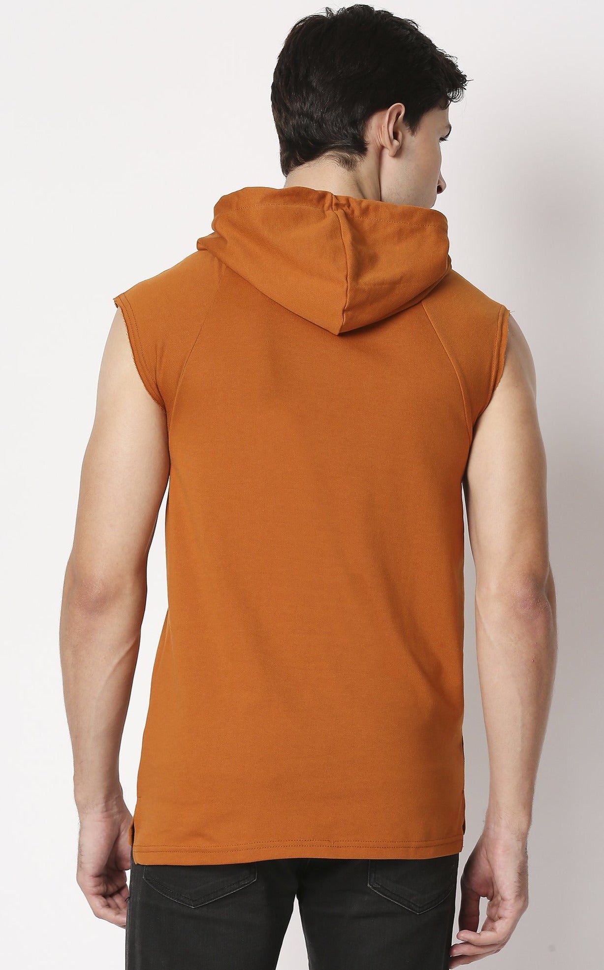 Fostino Rust Sleeveless Hood - Fostino - Hoodies