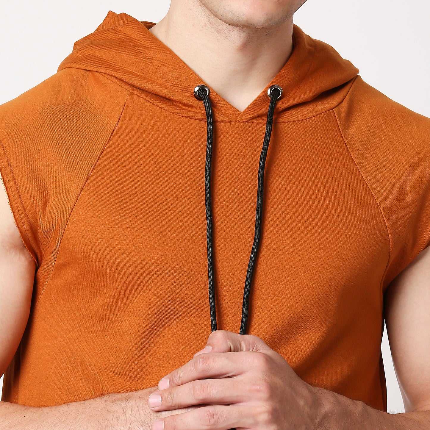 Fostino Rust Sleeveless Hood - Fostino - Hoodies