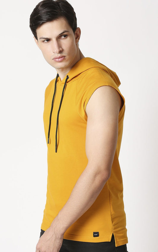 Fostino Mustard Sleeveless Hood - Fostino - Hoodies