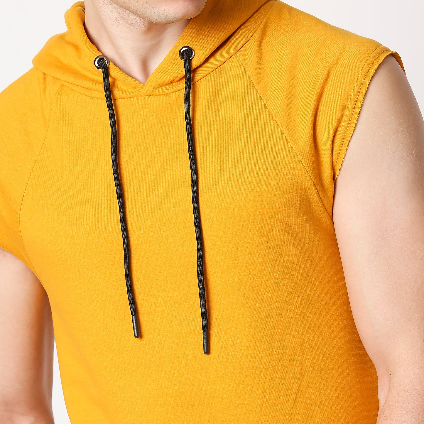 Fostino Mustard Sleeveless Hood - Fostino - Hoodies
