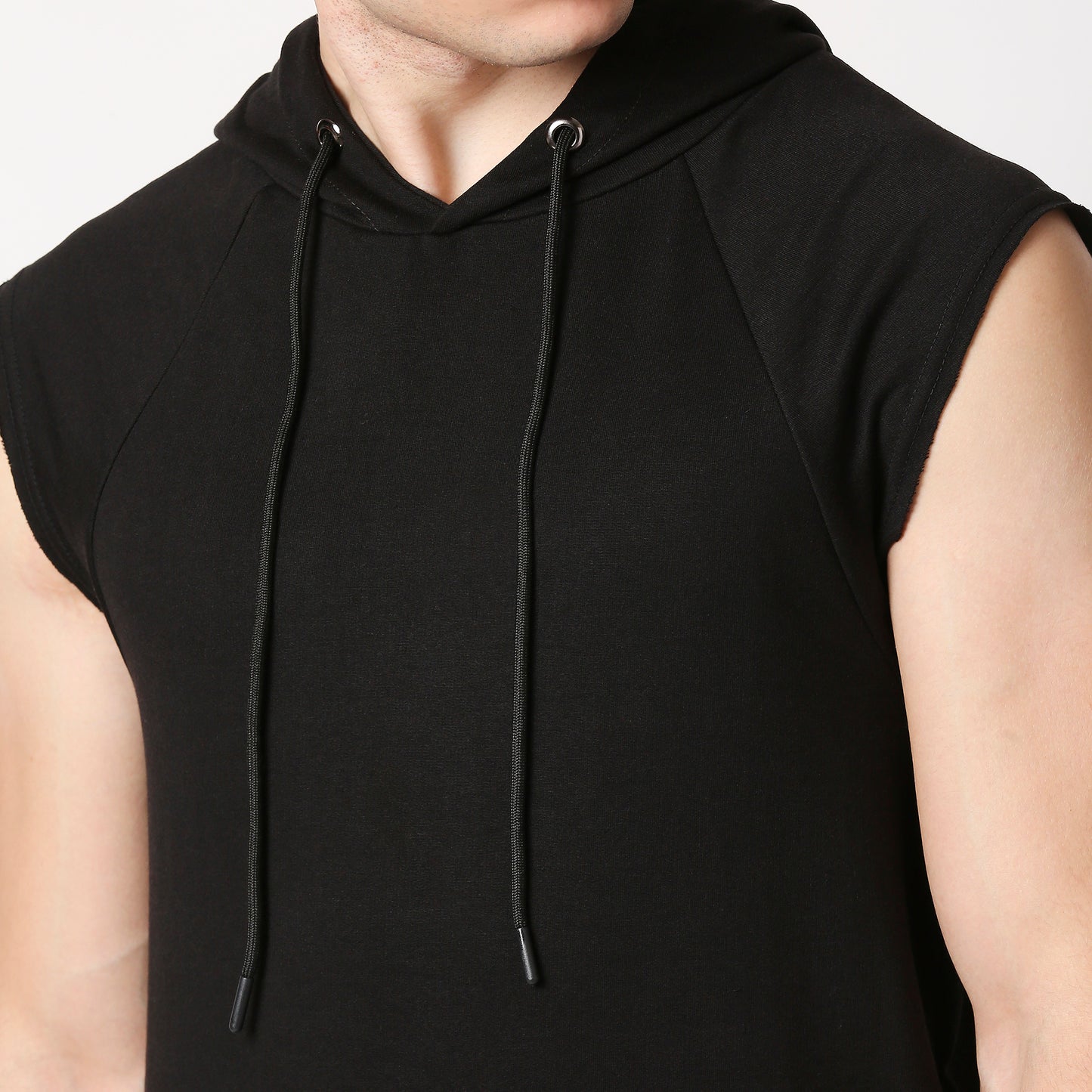 Fostino Black Sleeveless Hood - Fostino - Hoodies