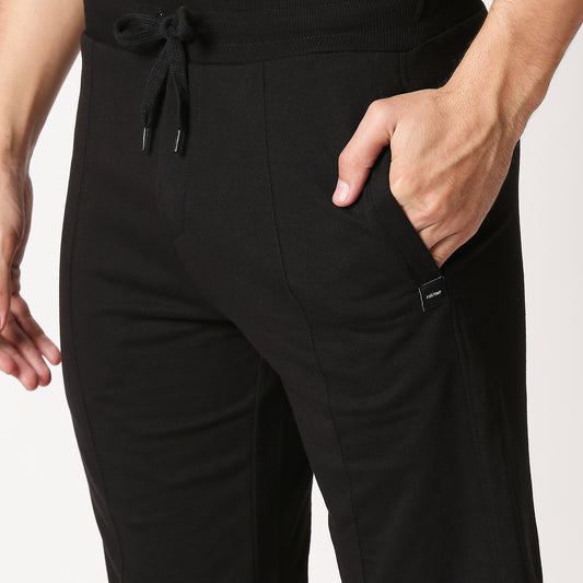 Fostino Beijing Plain Black Shorts with Piping in Front - Fostino Shorts