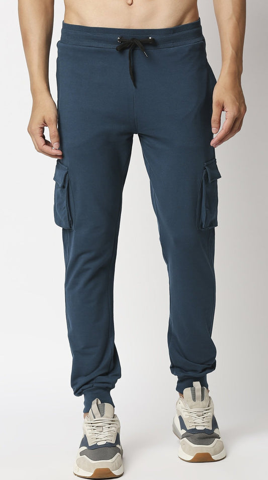 Fostino Ibu Blue Cargo Jogger Track Pant - Fostino - Tracks