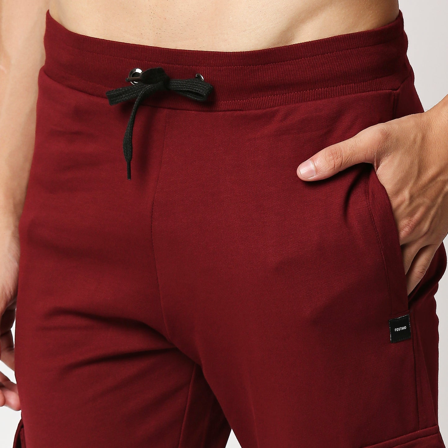 Fostino Ibu Maroon Cargo Jogger Track Pant - Fostino - Tracks