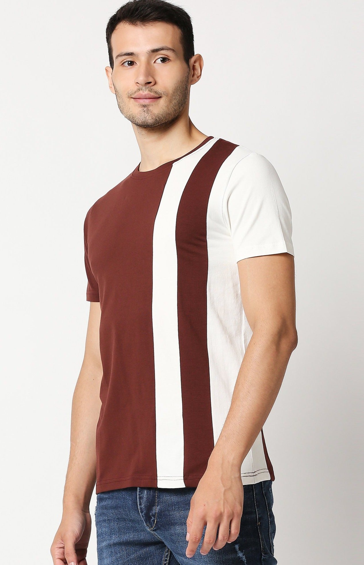Fostino Salford Maroon Round Neck T-Shirt - Fostino - T-Shirts
