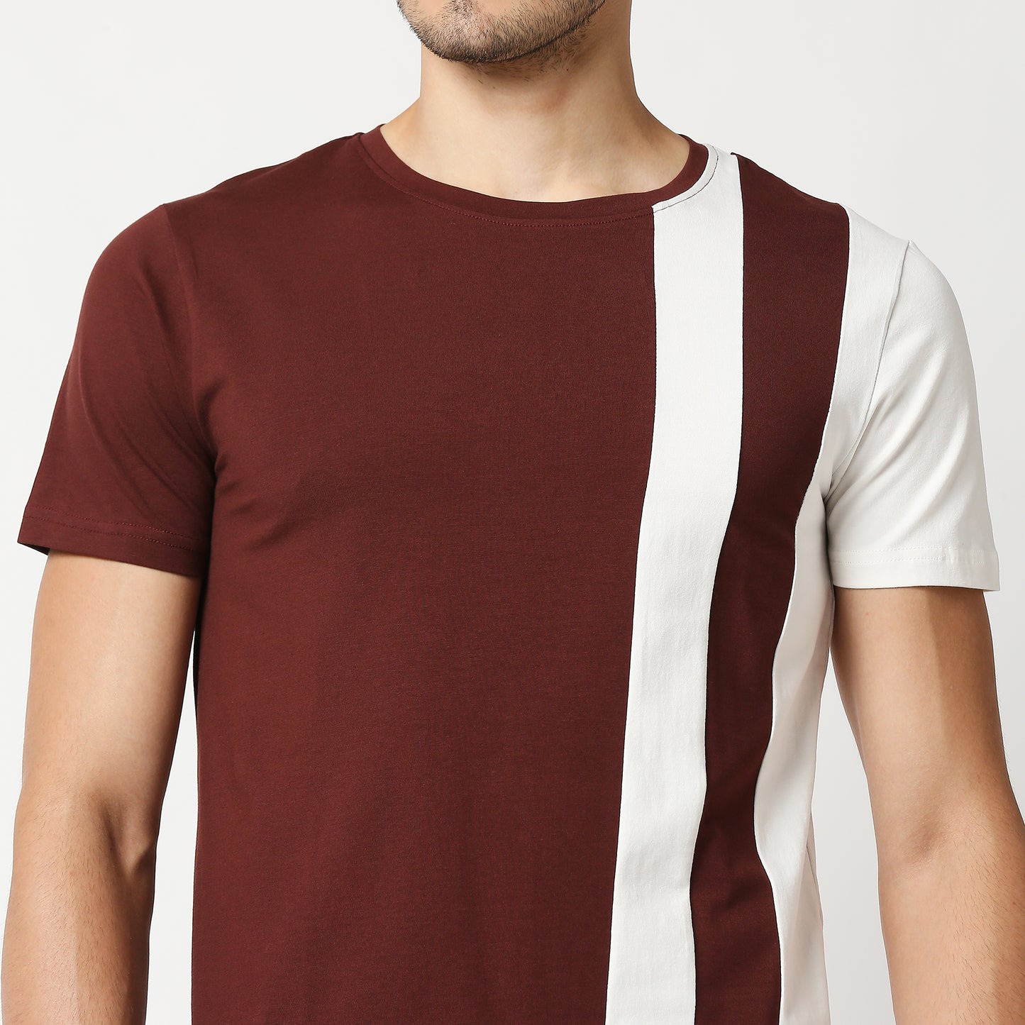 Fostino Salford Maroon Round Neck T-Shirt - Fostino - T-Shirts