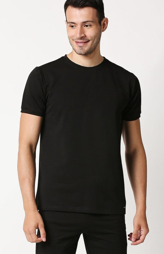 Fostino Shanghai Black Round Neck T-Shirt - Fostino - T-Shirts