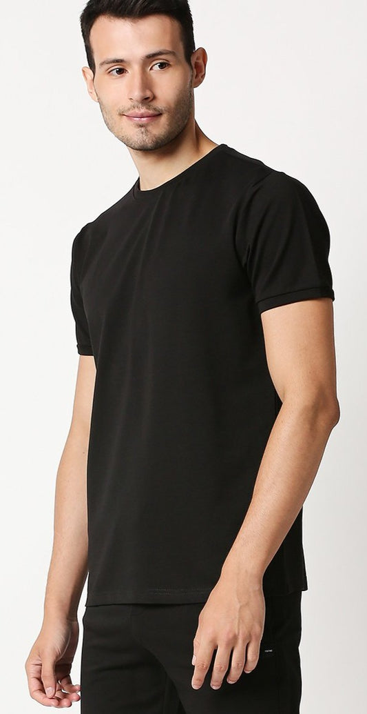 Fostino Shanghai Black Round Neck T-Shirt - Fostino - T-Shirts