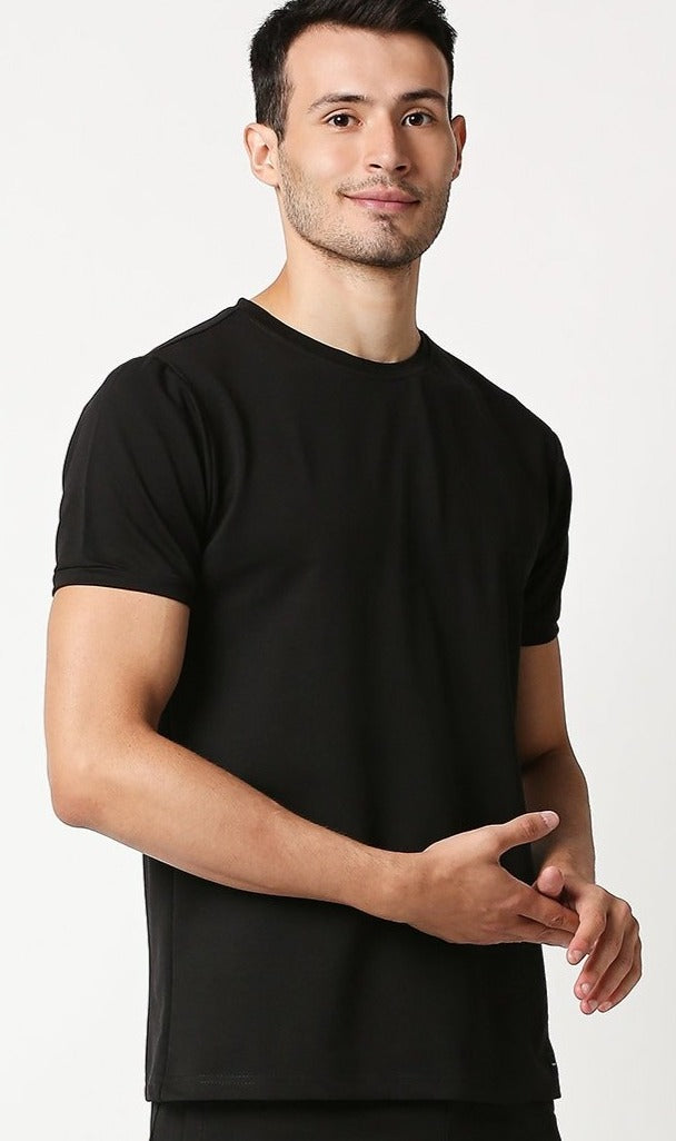 Fostino Shanghai Black Round Neck T-Shirt - Fostino - T-Shirts