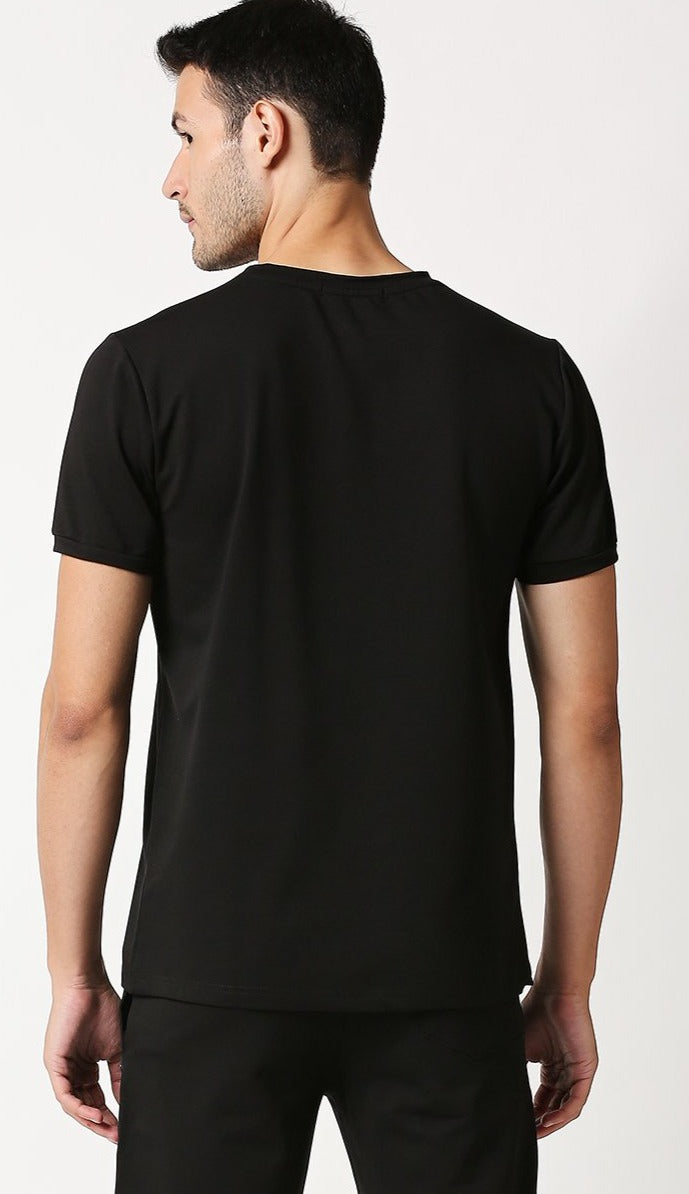 Fostino Shanghai Black Round Neck T-Shirt - Fostino - T-Shirts
