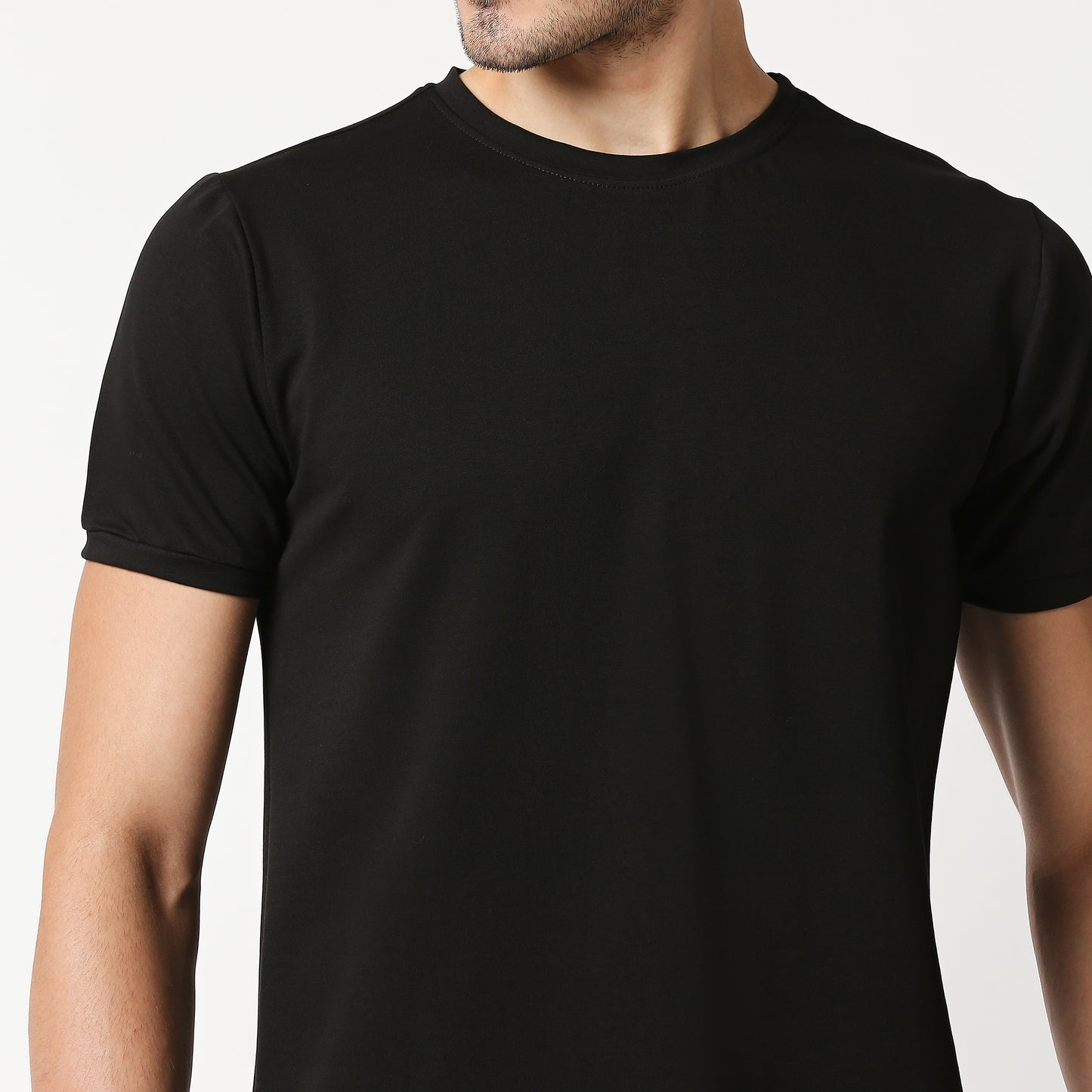 Fostino Shanghai Black Round Neck T-Shirt - Fostino - T-Shirts