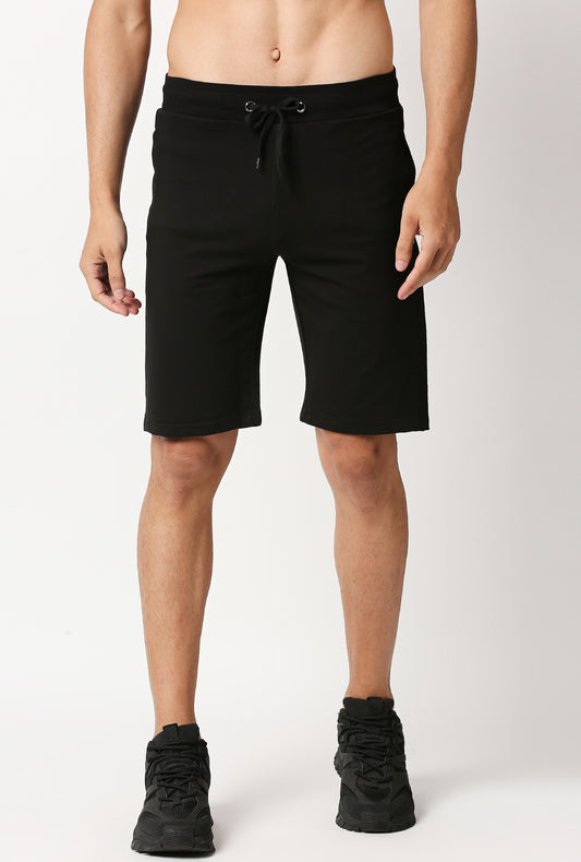 Fostino Shanghai Plain Black Short - Fostino - Shorts