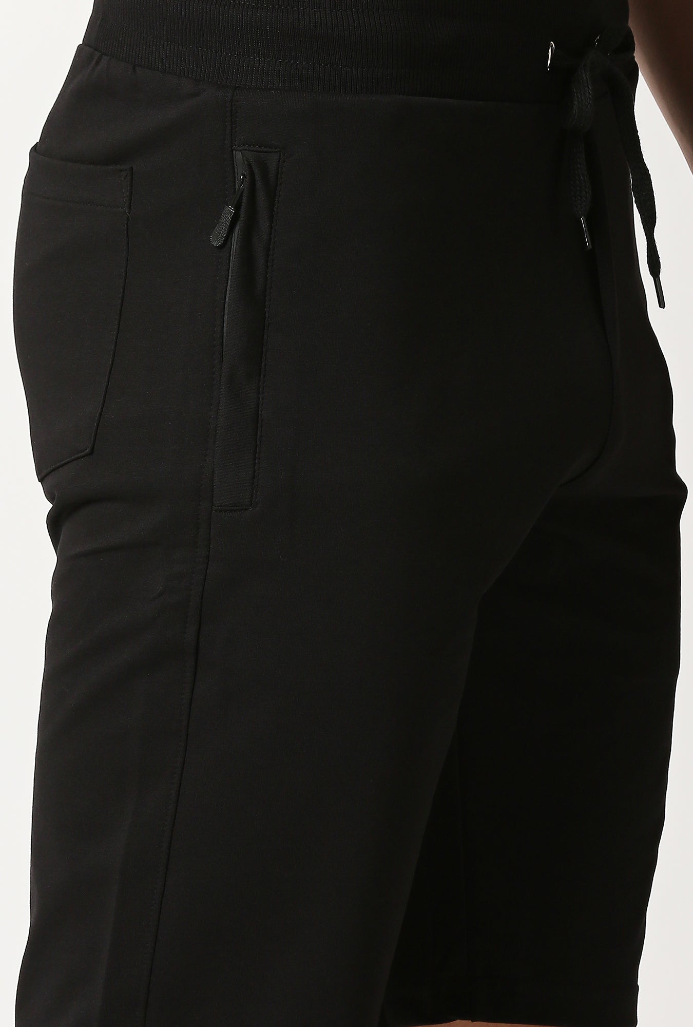Fostino Shanghai Plain Black Short - Fostino - Shorts