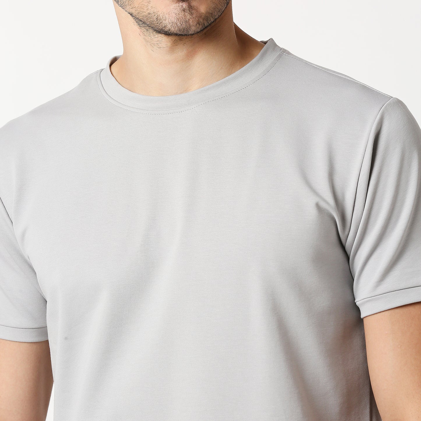 Fostino Shanghai Grey Round Neck T-Shirt - Fostino - T-Shirts