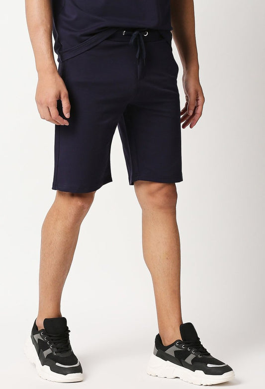 Fostino Shanghai Plain Navy Short - Fostino - Shorts