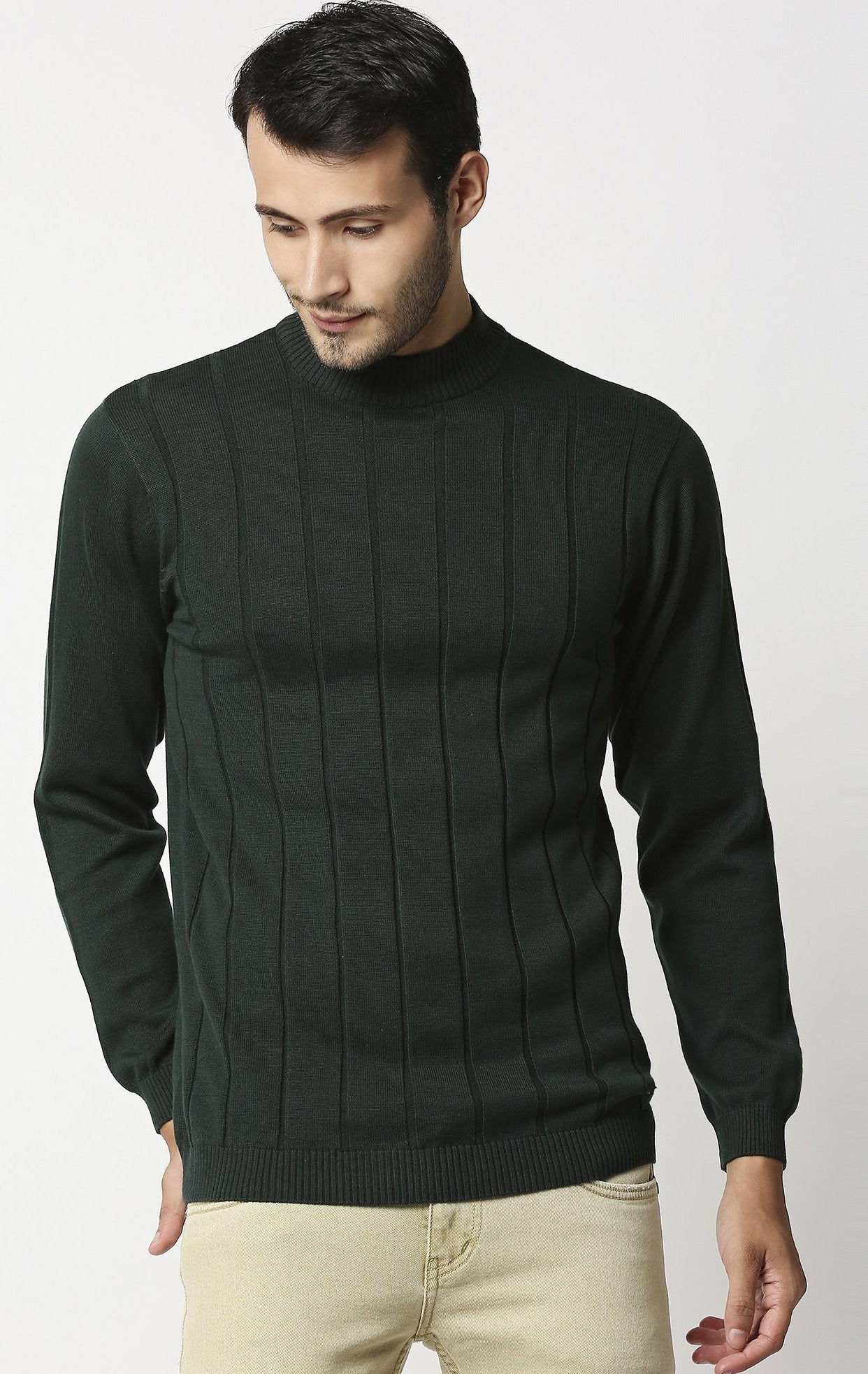 Fostino Tango Dark Green Turtle Neck T-Shirt - Fostino - T-Shirts