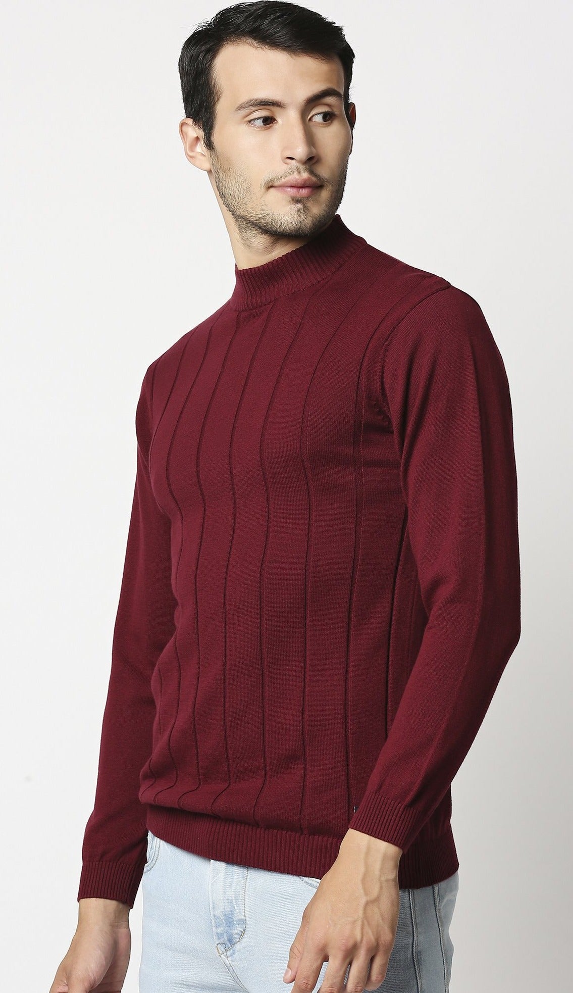 Fostino Tango Maroon Turtle Neck T-Shirt - Fostino - T-Shirts