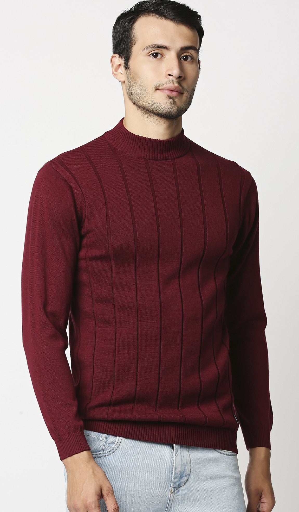 Fostino Tango Maroon Turtle Neck T-Shirt - Fostino - T-Shirts