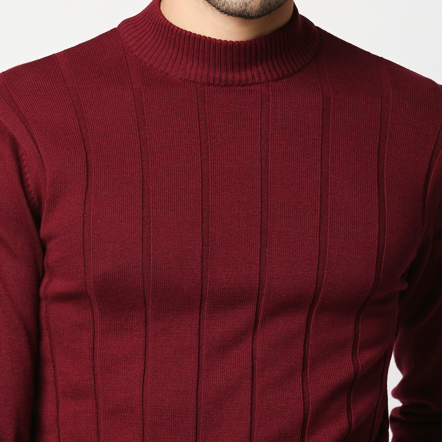 Fostino Tango Maroon Turtle Neck T-Shirt - Fostino - T-Shirts