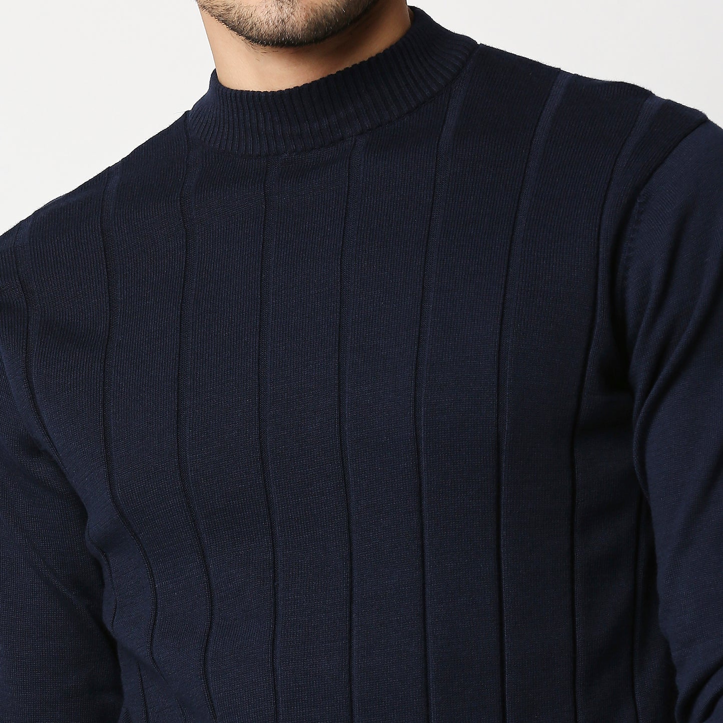 Fostino Tango Navy Turtle Neck T-Shirt - Fostino - T-Shirts