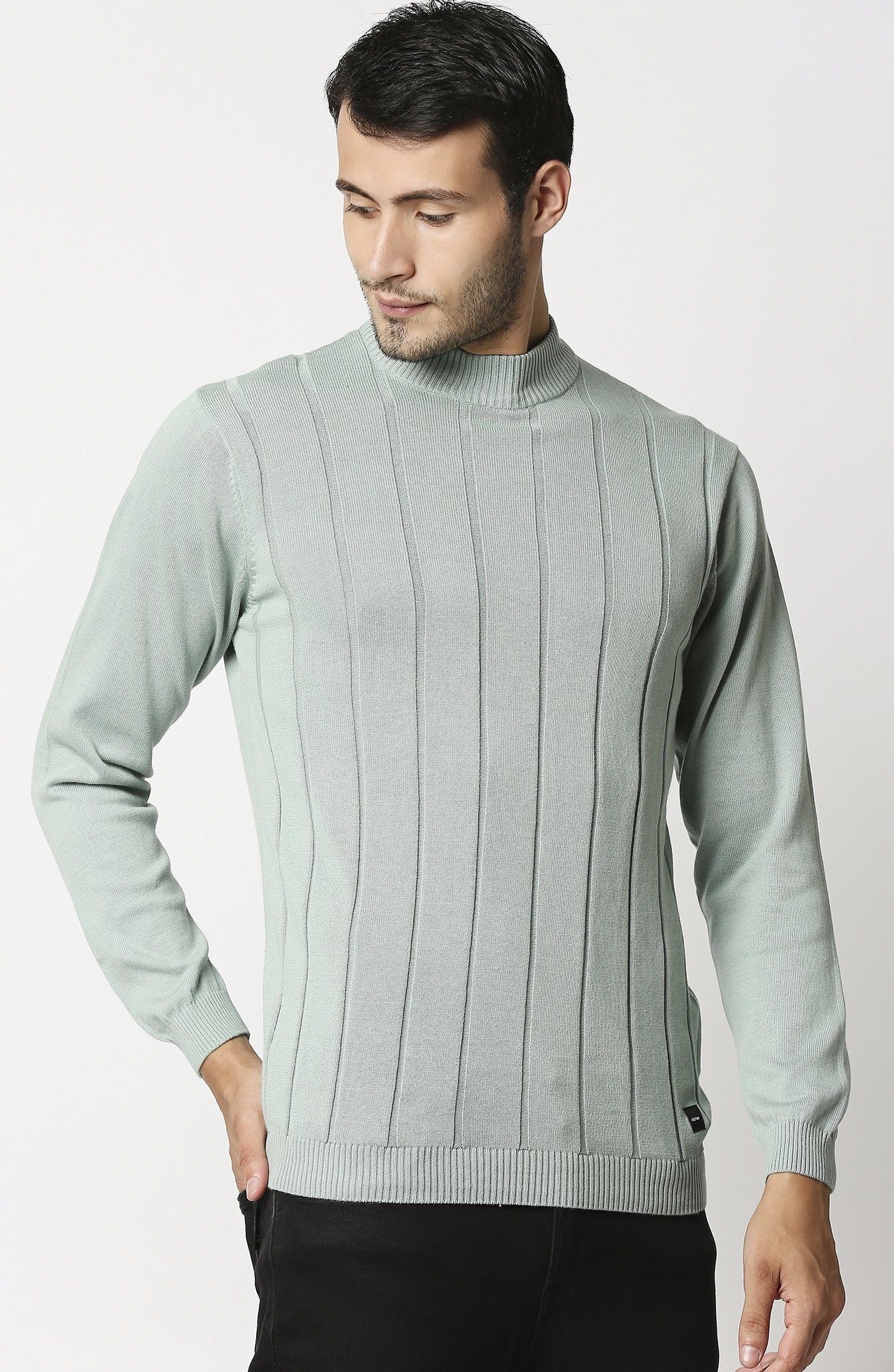 Fostino Tango Teal Green Turtle Neck T-Shirt - Fostino - T-Shirts