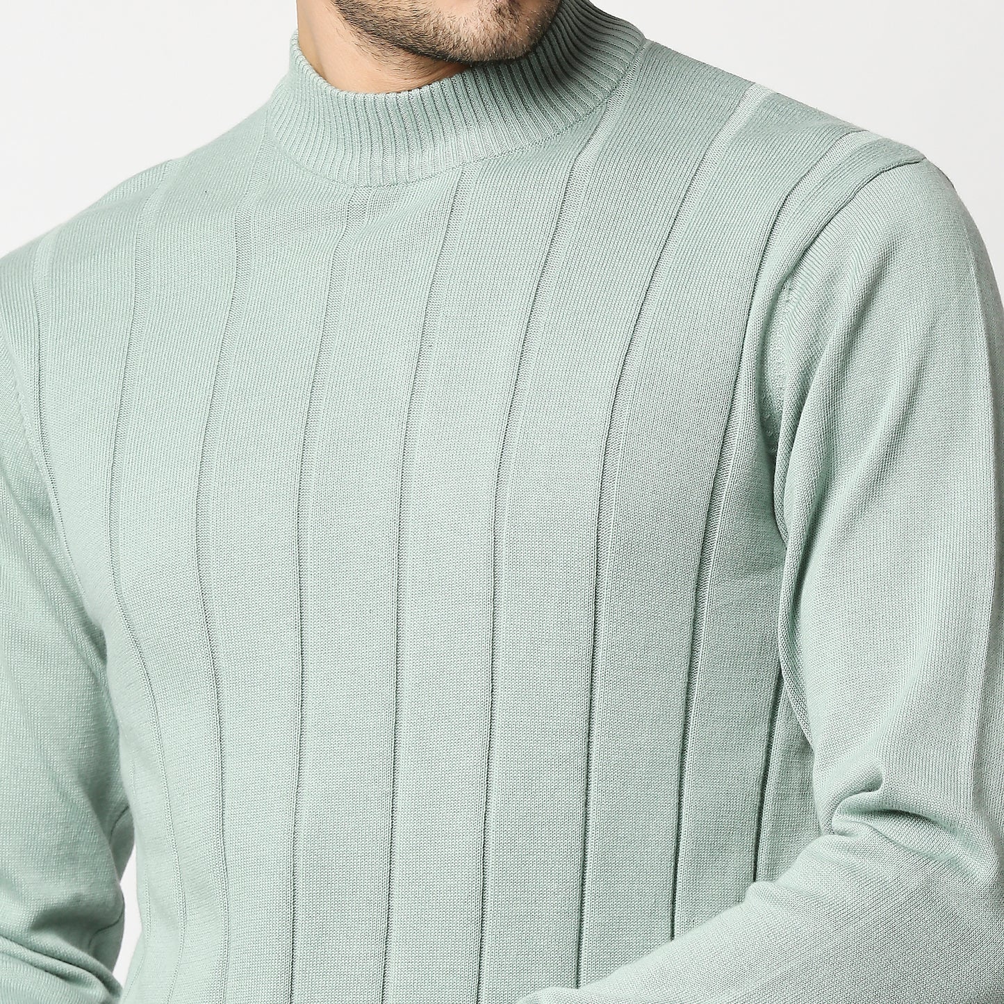 Fostino Tango Teal Green Turtle Neck T-Shirt - Fostino - T-Shirts