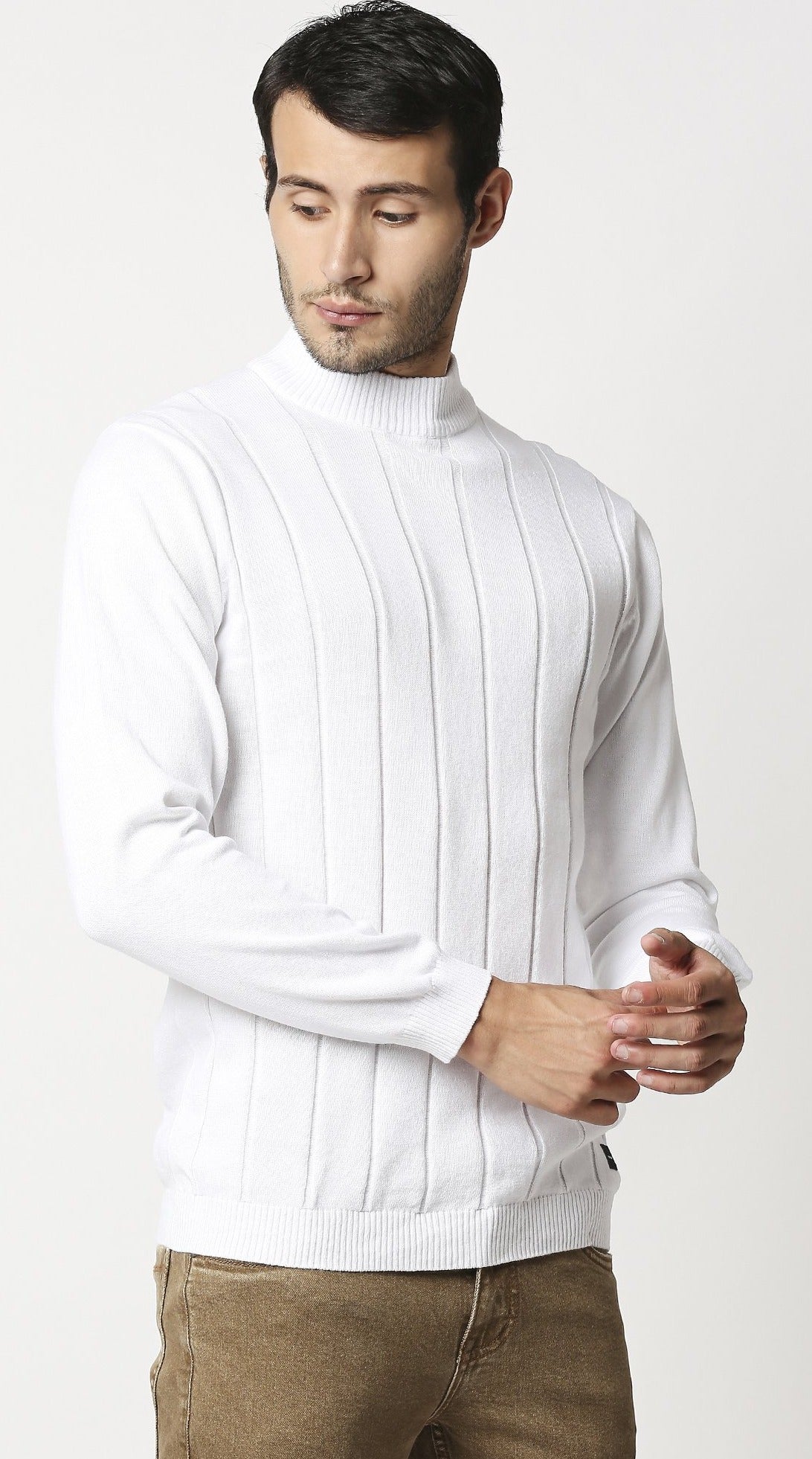 Fostino Tango White Turtle Neck T-Shirt - Fostino - T-Shirts