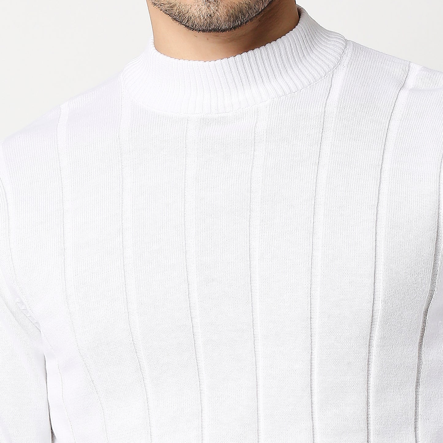 Fostino Tango White Turtle Neck T-Shirt - Fostino - T-Shirts