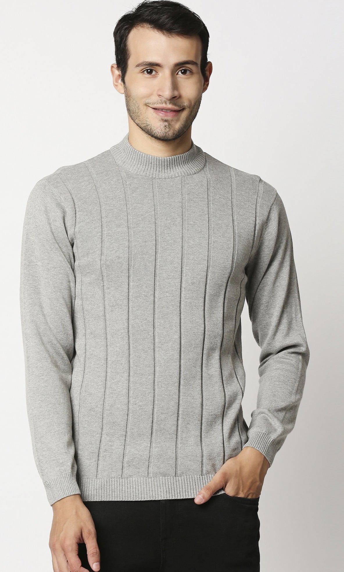 Fostino Tango Grey Turtle Neck T-Shirt - Fostino - T-Shirts