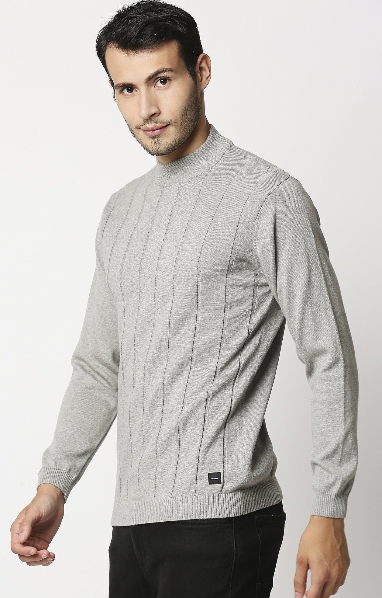 Fostino Tango Grey Turtle Neck T-Shirt - Fostino - T-Shirts