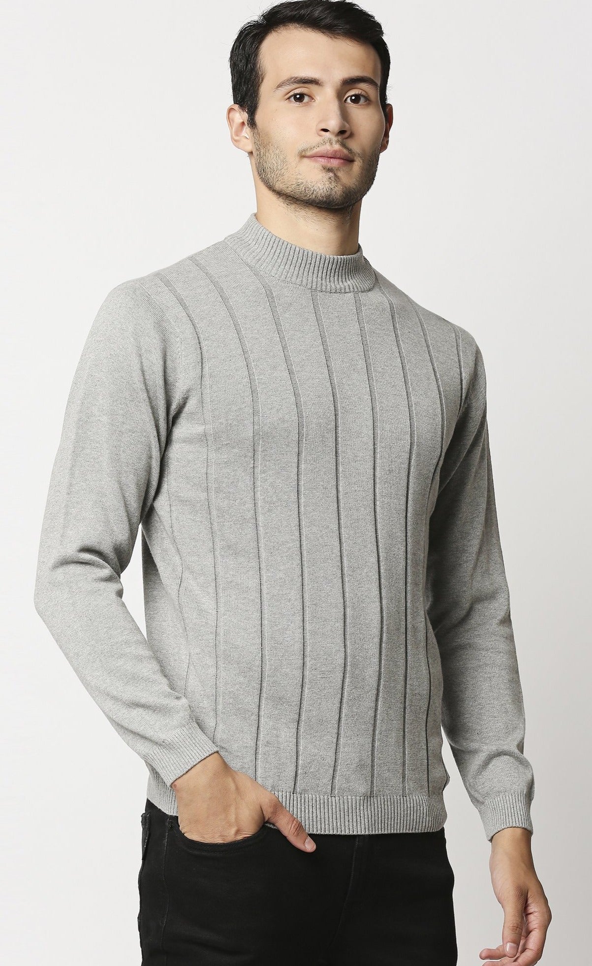 Fostino Tango Grey Turtle Neck T-Shirt - Fostino - T-Shirts