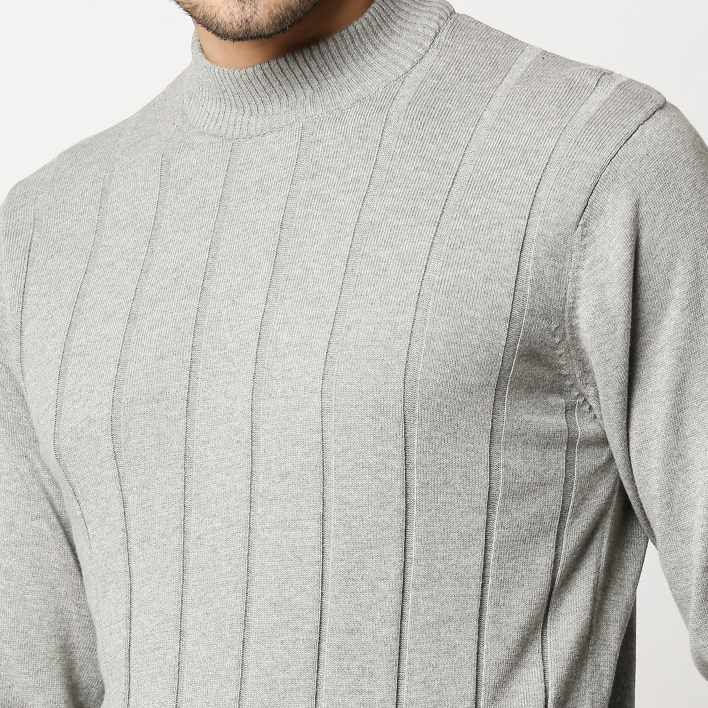 Fostino Tango Grey Turtle Neck T-Shirt - Fostino - T-Shirts