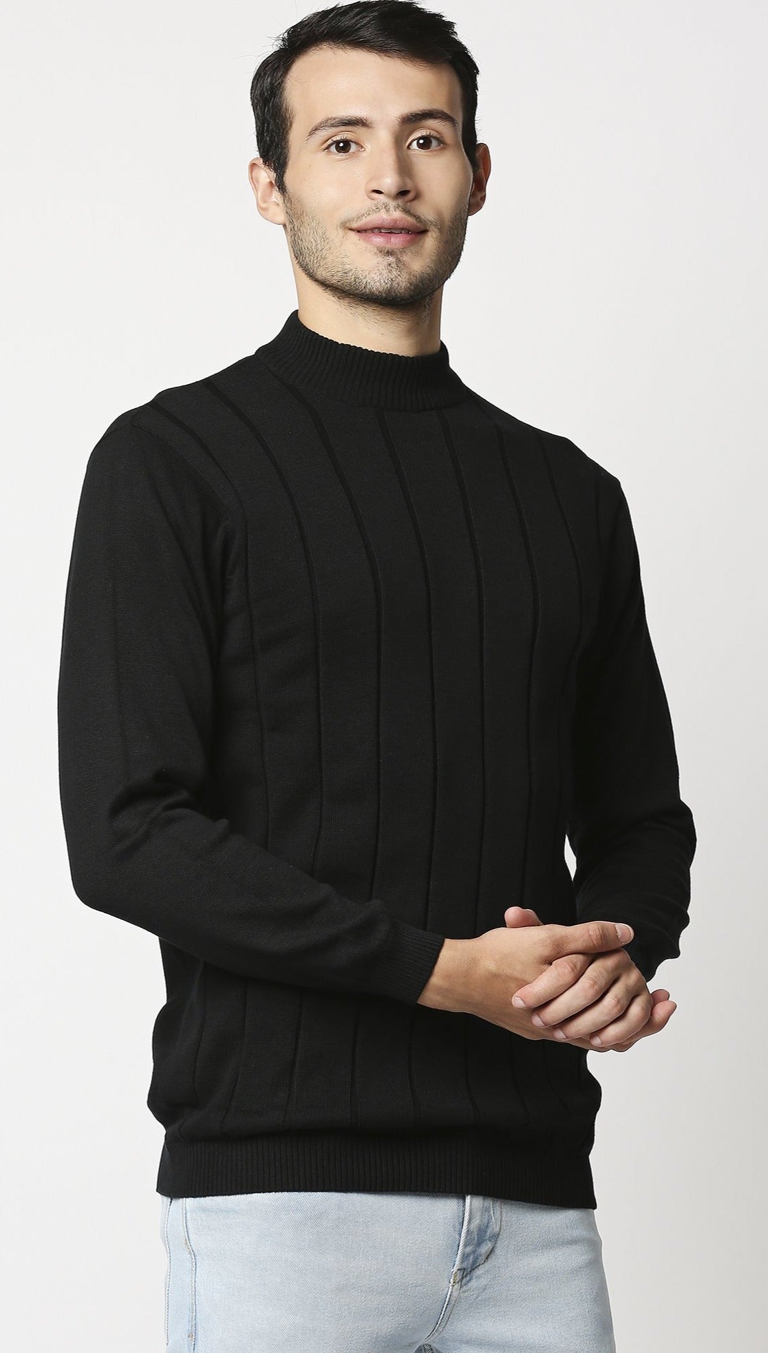 Fostino Tango Black Turtle Neck T-Shirt - Fostino - T-Shirts