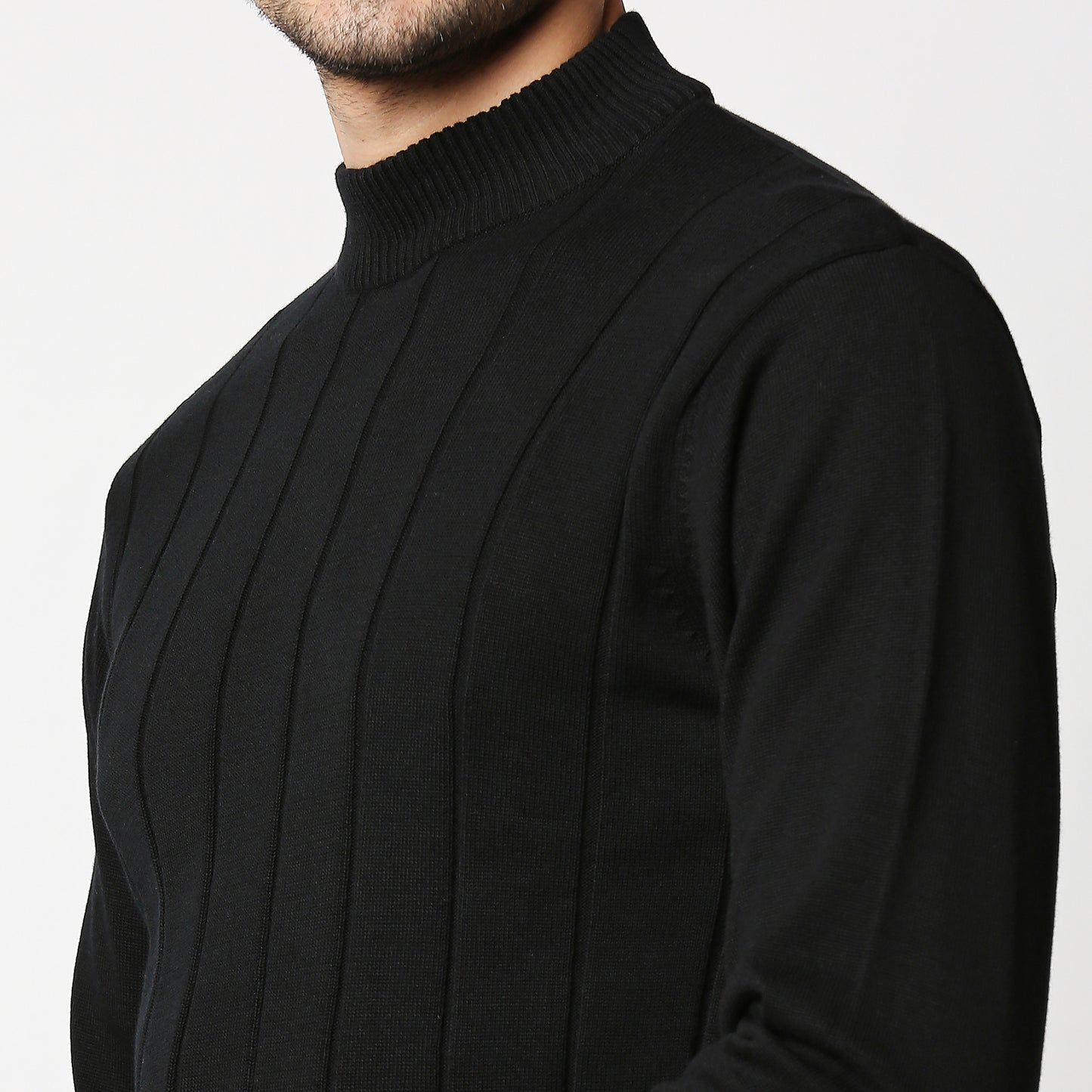 Fostino Tango Black Turtle Neck T-Shirt - Fostino - T-Shirts