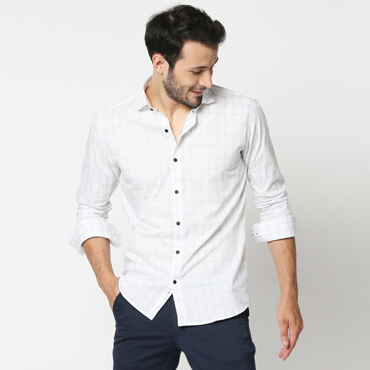 Fostino White Checks Full Sleeves Shirt - Fostino - Shirts & Tops