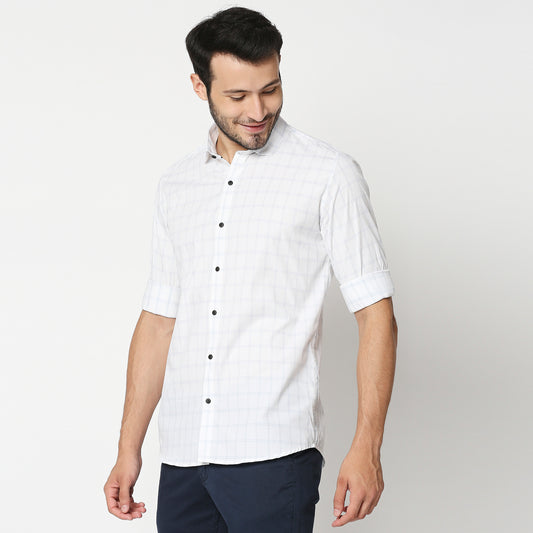 Fostino White Checks Full Sleeves Shirt - Fostino - Shirts & Tops