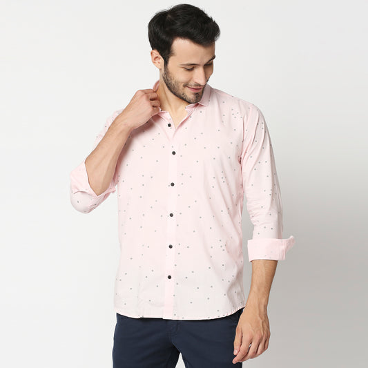 Fostino Pink Printed Full Sleeves Shirt - Fostino - Shirts & Tops