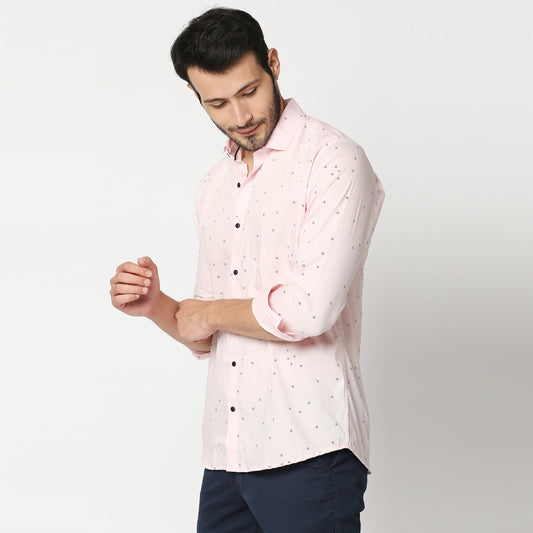 Fostino Pink Printed Full Sleeves Shirt - Fostino - Shirts & Tops