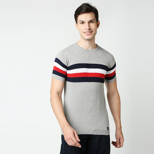 Fostino Transform Crew-Neck T-shirt with Contrast Taping + 2 colors - Fostino - T-Shirts