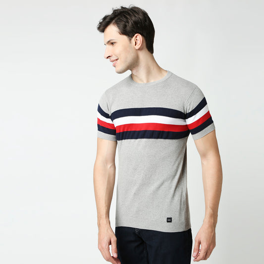 Fostino Transform Crew-Neck T-shirt with Contrast Taping + 2 colors - Fostino - T-Shirts