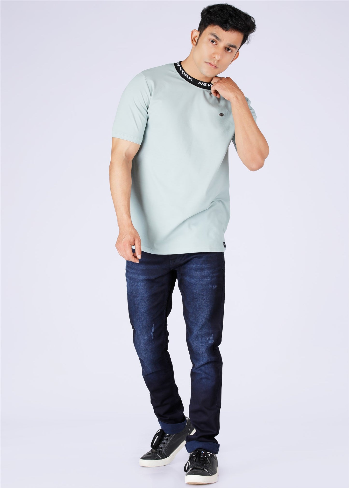 Fostino Newyork Green Round Neck T-Shirt - Fostino - T-Shirts