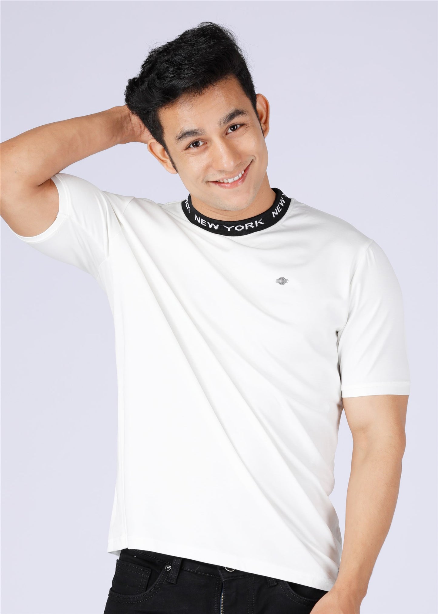 Fostino Newyork White Round Neck T-Shirt - Fostino - T-Shirts