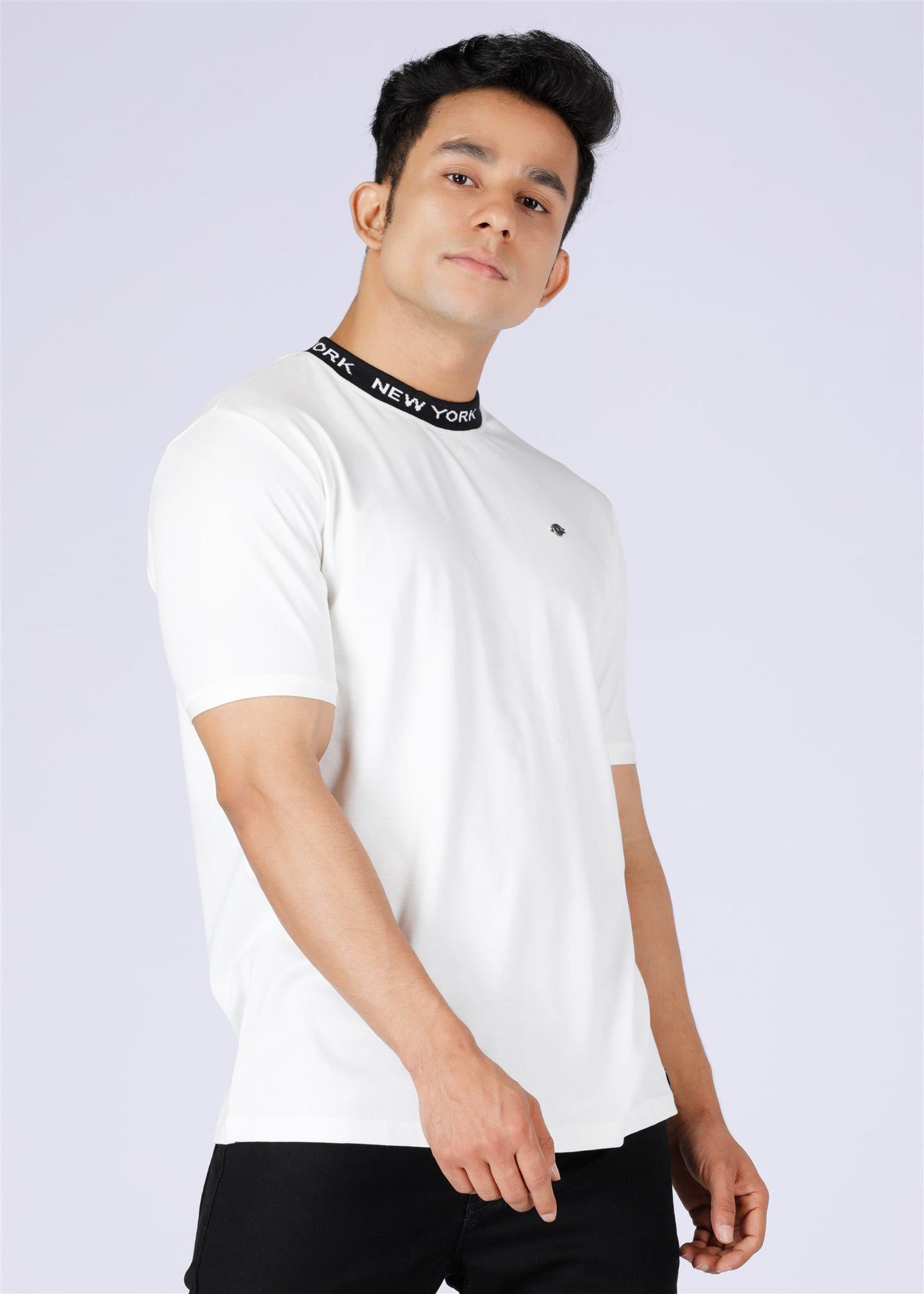 Fostino Newyork White Round Neck T-Shirt - Fostino - T-Shirts