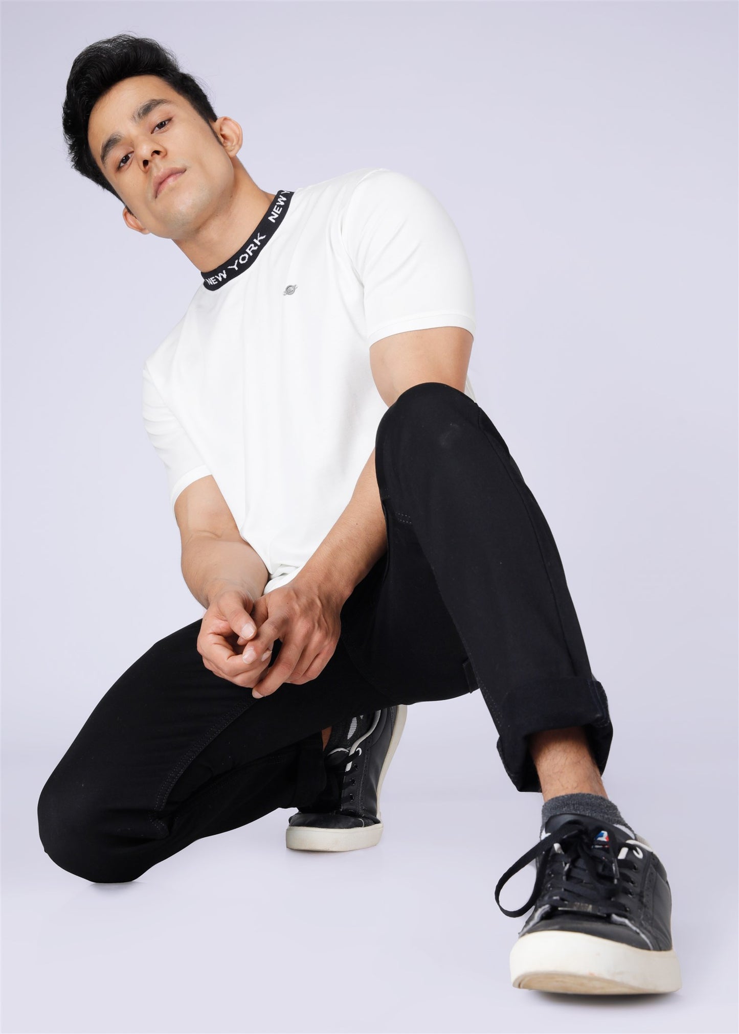 Fostino Newyork White Round Neck T-Shirt - Fostino - T-Shirts