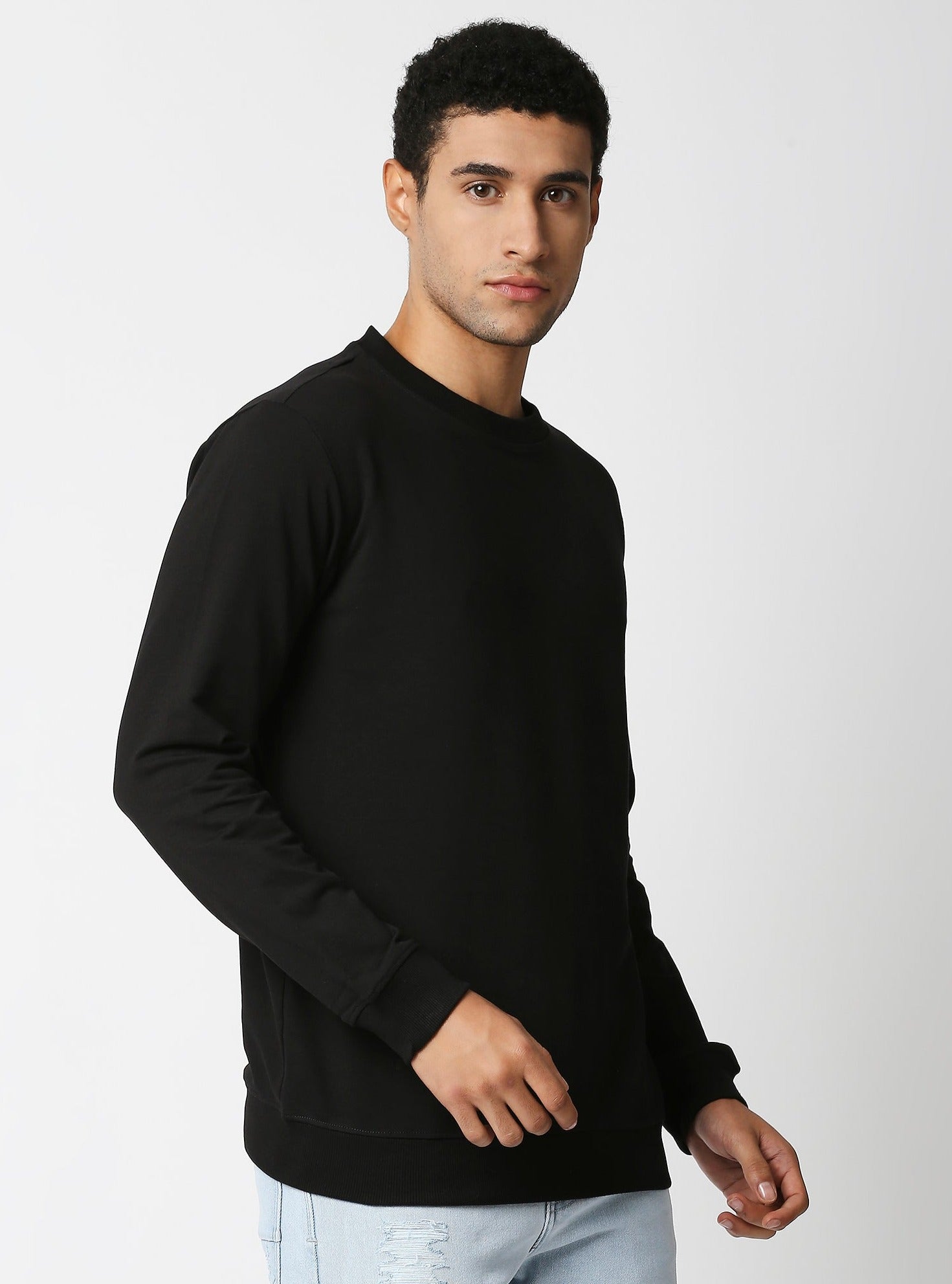 Fostino Vintage Black Plain Full Sleeves Tshirt - Fostino Shirts & Tops